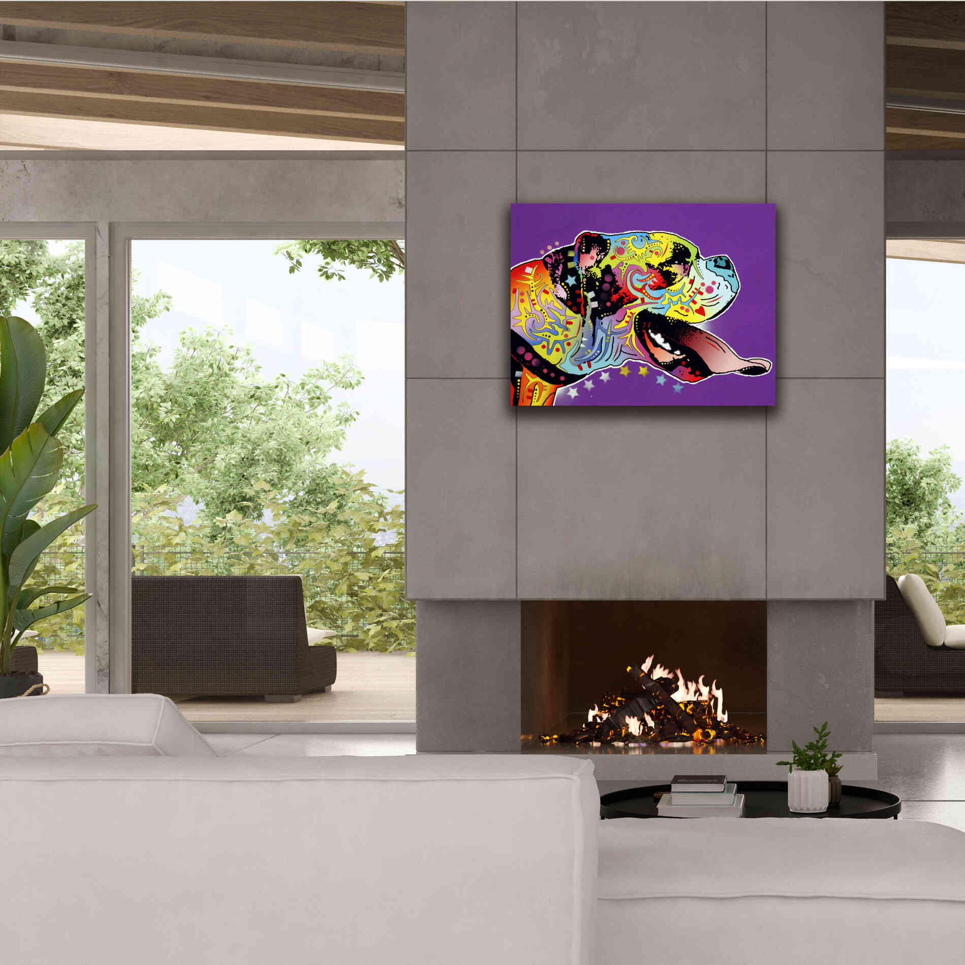 'Happy Boxer' by Dean Russo, Giclee Canvas Wall Art,34x26