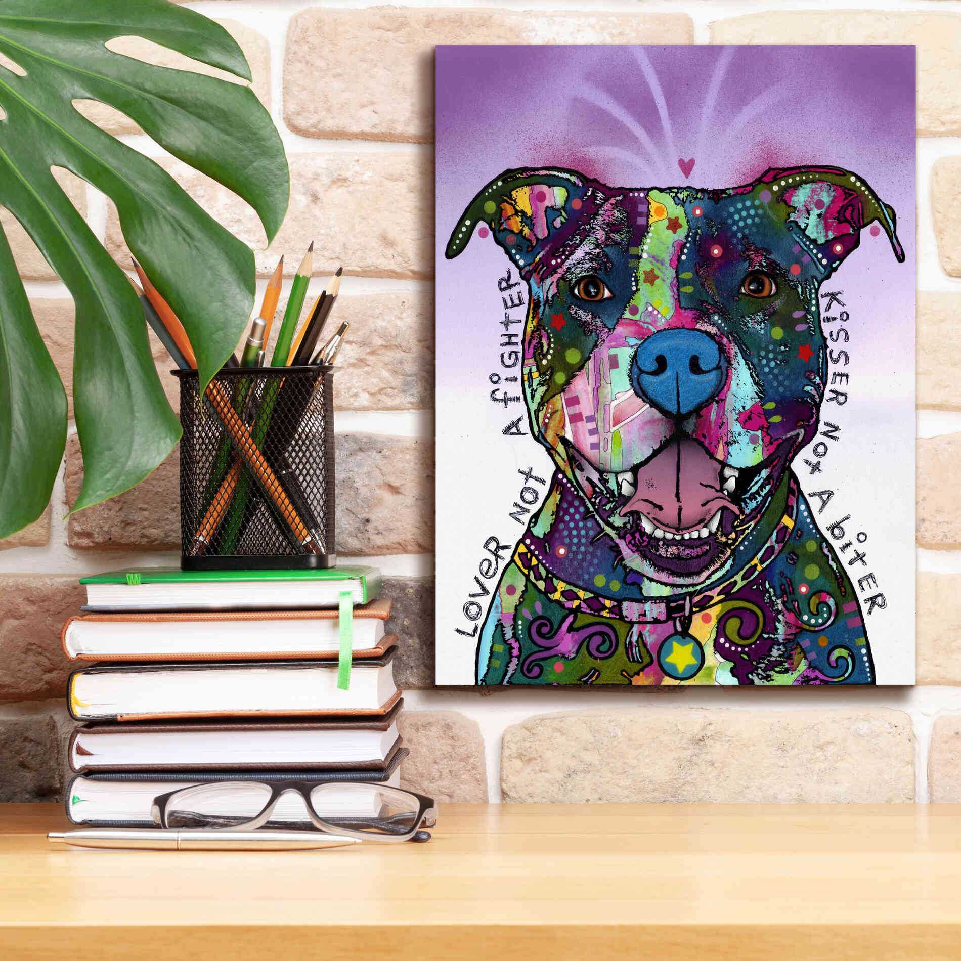 'Lover Not A Fighter' by Dean Russo, Giclee Canvas Wall Art,12x16