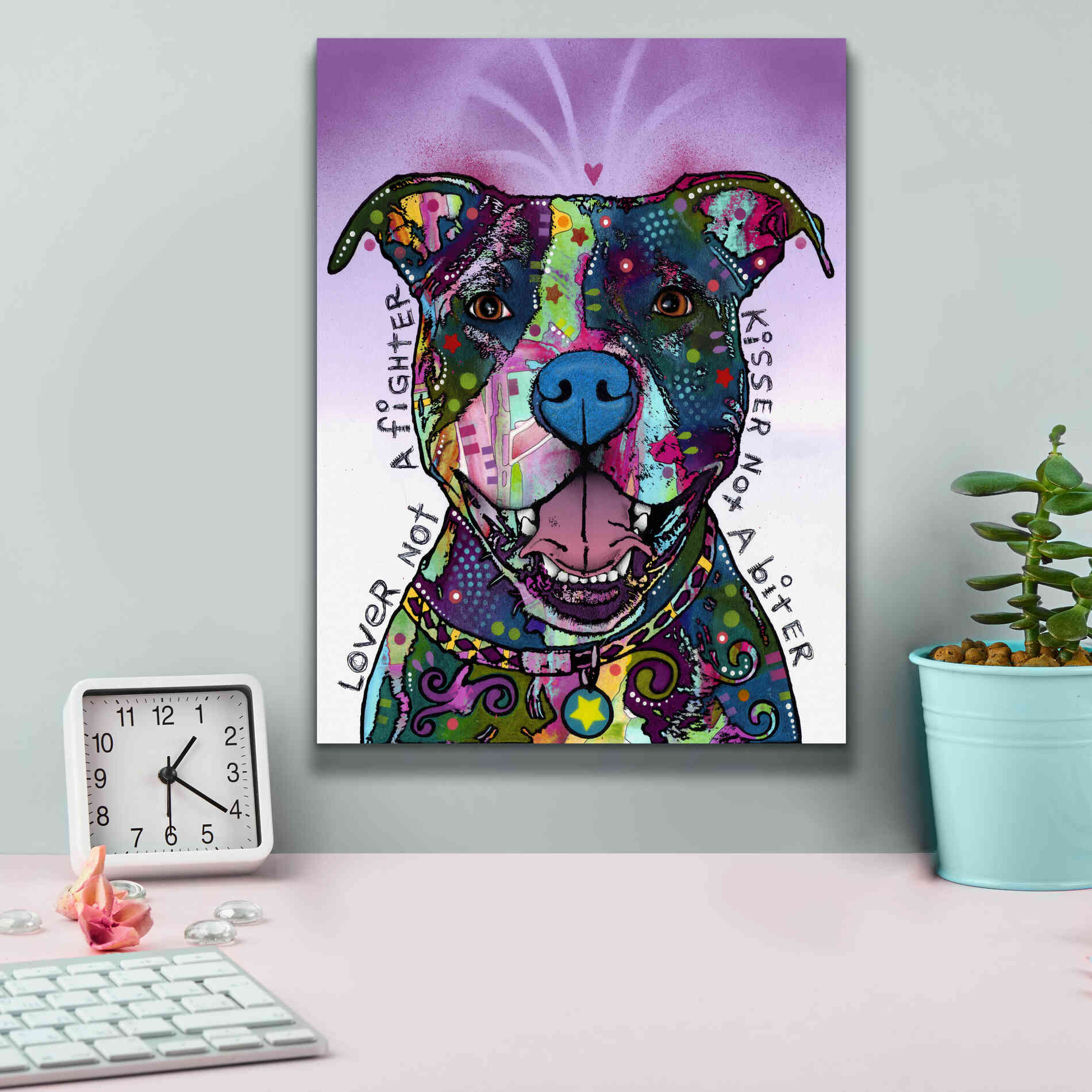 'Lover Not A Fighter' by Dean Russo, Giclee Canvas Wall Art,12x16