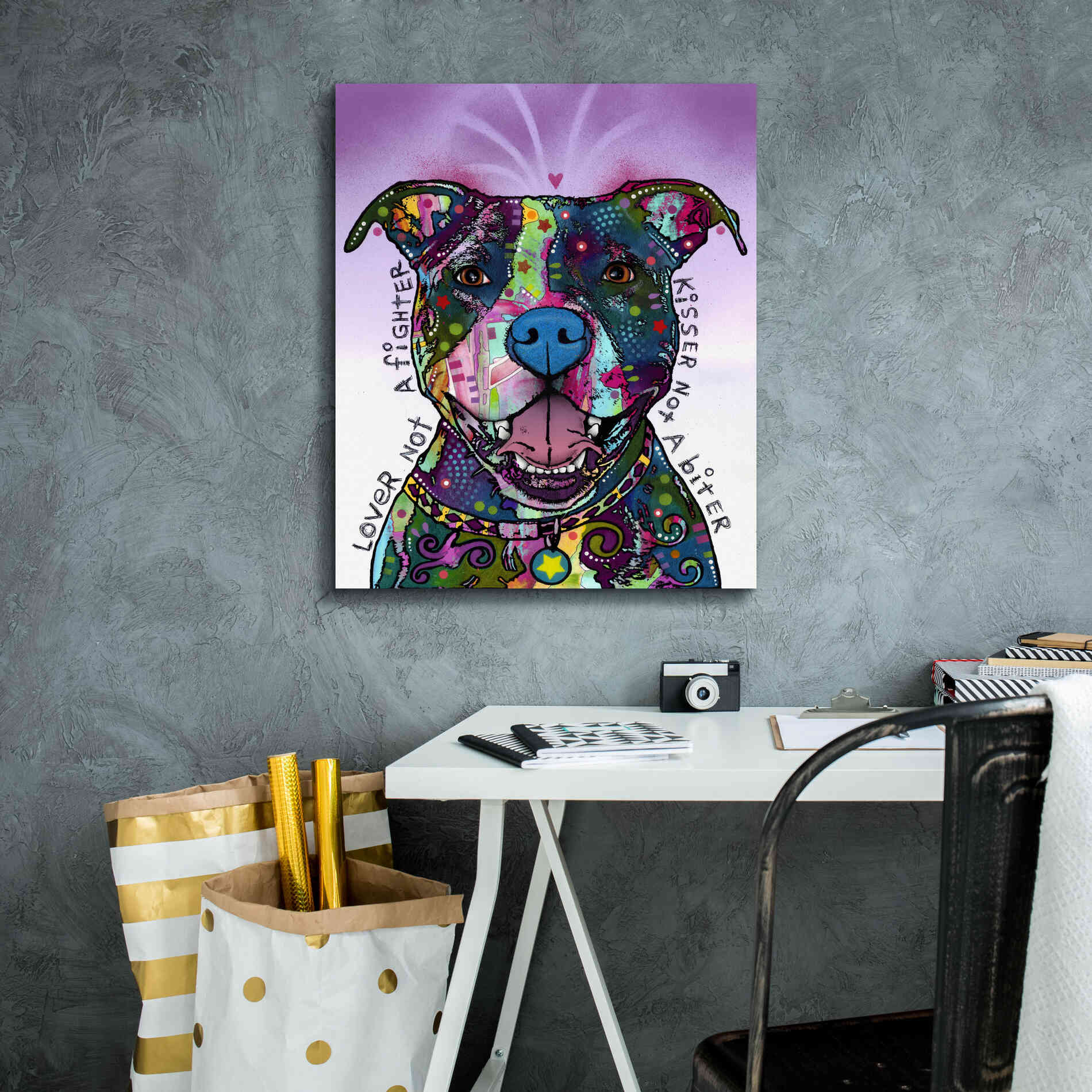 'Lover Not A Fighter' by Dean Russo, Giclee Canvas Wall Art,20x24