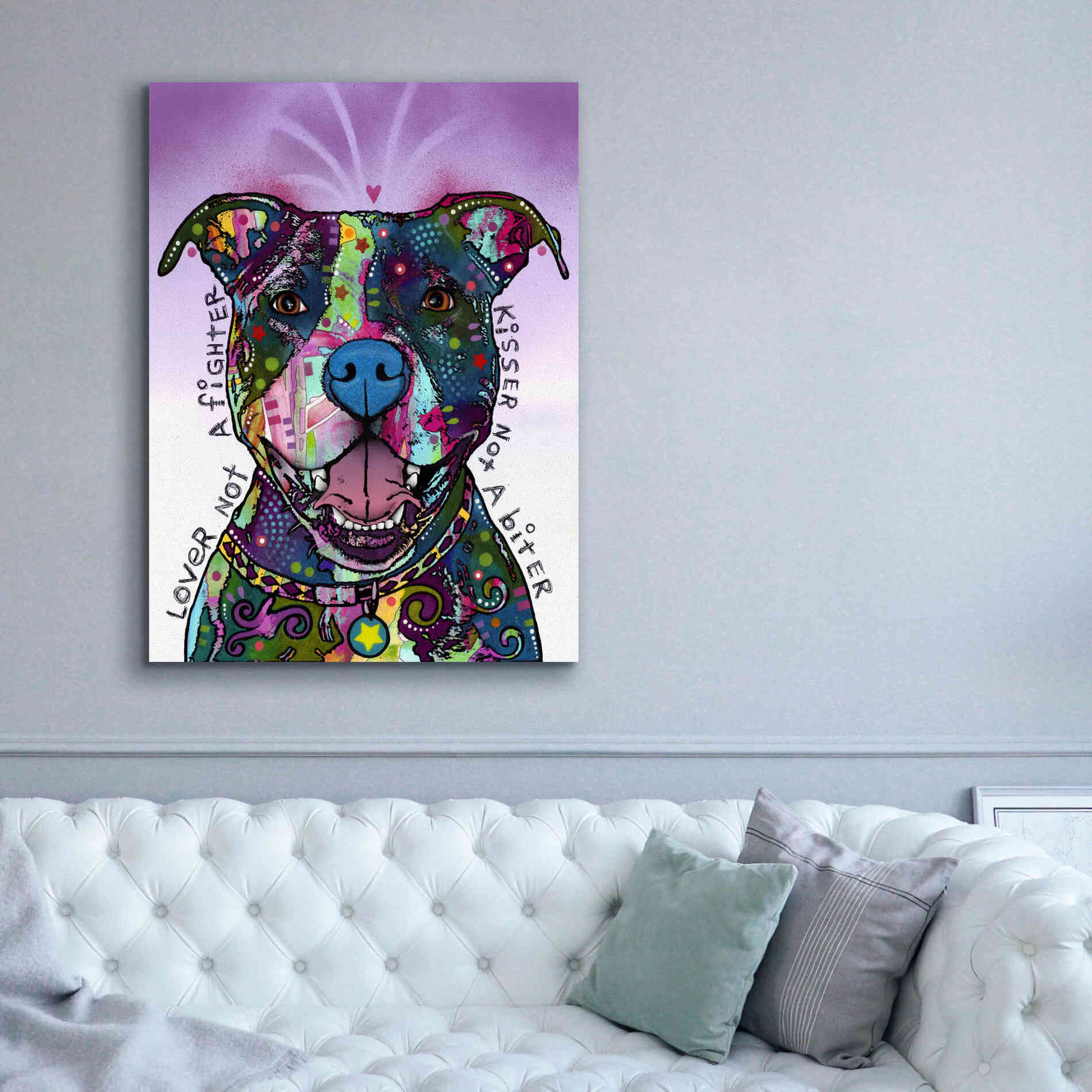 'Lover Not A Fighter' by Dean Russo, Giclee Canvas Wall Art,40x54