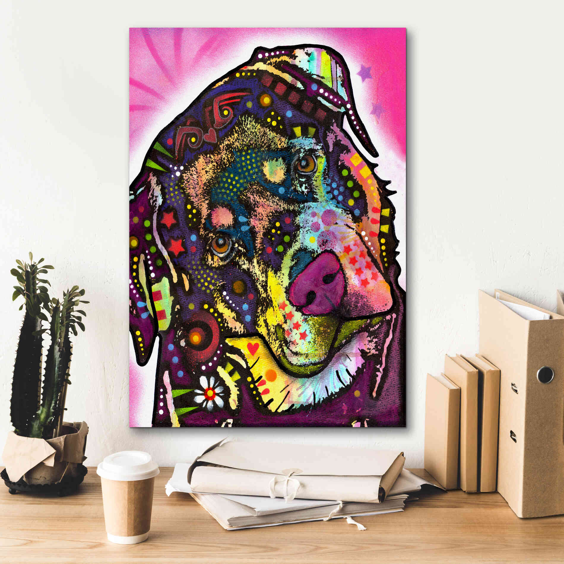 'Rottie' by Dean Russo, Giclee Canvas Wall Art,18x26