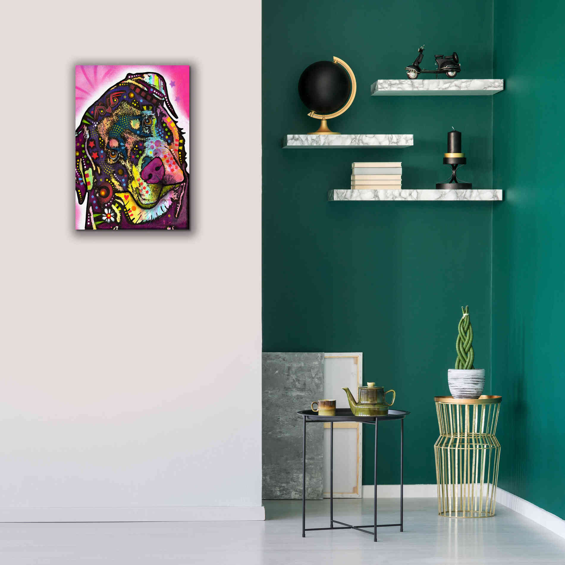 'Rottie' by Dean Russo, Giclee Canvas Wall Art,18x26