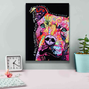'Thoughtful Pit Bull' by Dean Russo, Giclee Canvas Wall Art,12x16