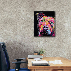 'Thoughtful Pit Bull' by Dean Russo, Giclee Canvas Wall Art,20x24