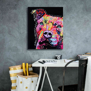 'Thoughtful Pit Bull' by Dean Russo, Giclee Canvas Wall Art,20x24