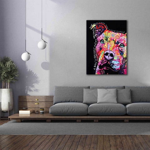 Image of 'Thoughtful Pit Bull' by Dean Russo, Giclee Canvas Wall Art,40x54