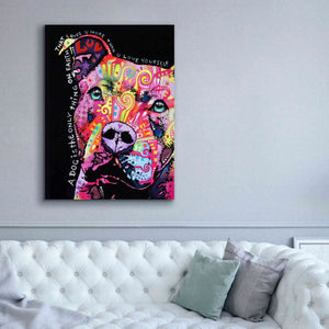 'Thoughtful Pit Bull' by Dean Russo, Giclee Canvas Wall Art,40x54