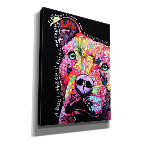 Image of 'Thoughtful Pit Bull' by Dean Russo, Giclee Canvas Wall Art