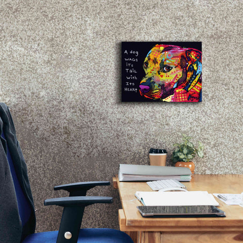 Image of 'Gratitude Pitbull' by Dean Russo, Giclee Canvas Wall Art,16x12