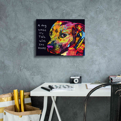 Image of 'Gratitude Pitbull' by Dean Russo, Giclee Canvas Wall Art,16x12