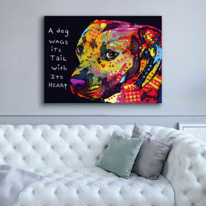'Gratitude Pitbull' by Dean Russo, Giclee Canvas Wall Art,54x40