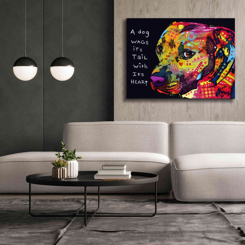 Image of 'Gratitude Pitbull' by Dean Russo, Giclee Canvas Wall Art,54x40