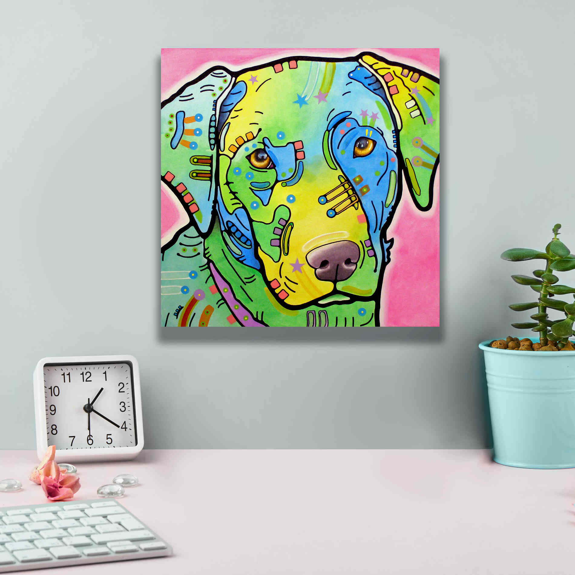 'Labrador' by Dean Russo, Giclee Canvas Wall Art,12x12