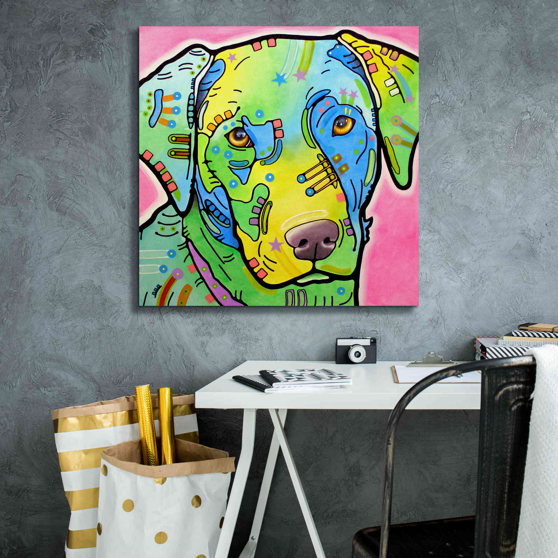 'Labrador' by Dean Russo, Giclee Canvas Wall Art,26x26