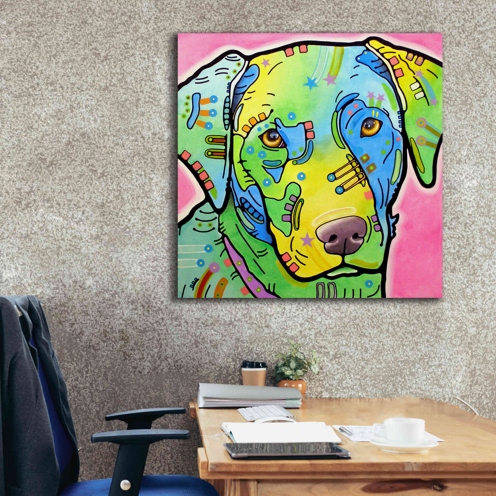 'Labrador' by Dean Russo, Giclee Canvas Wall Art,37x37