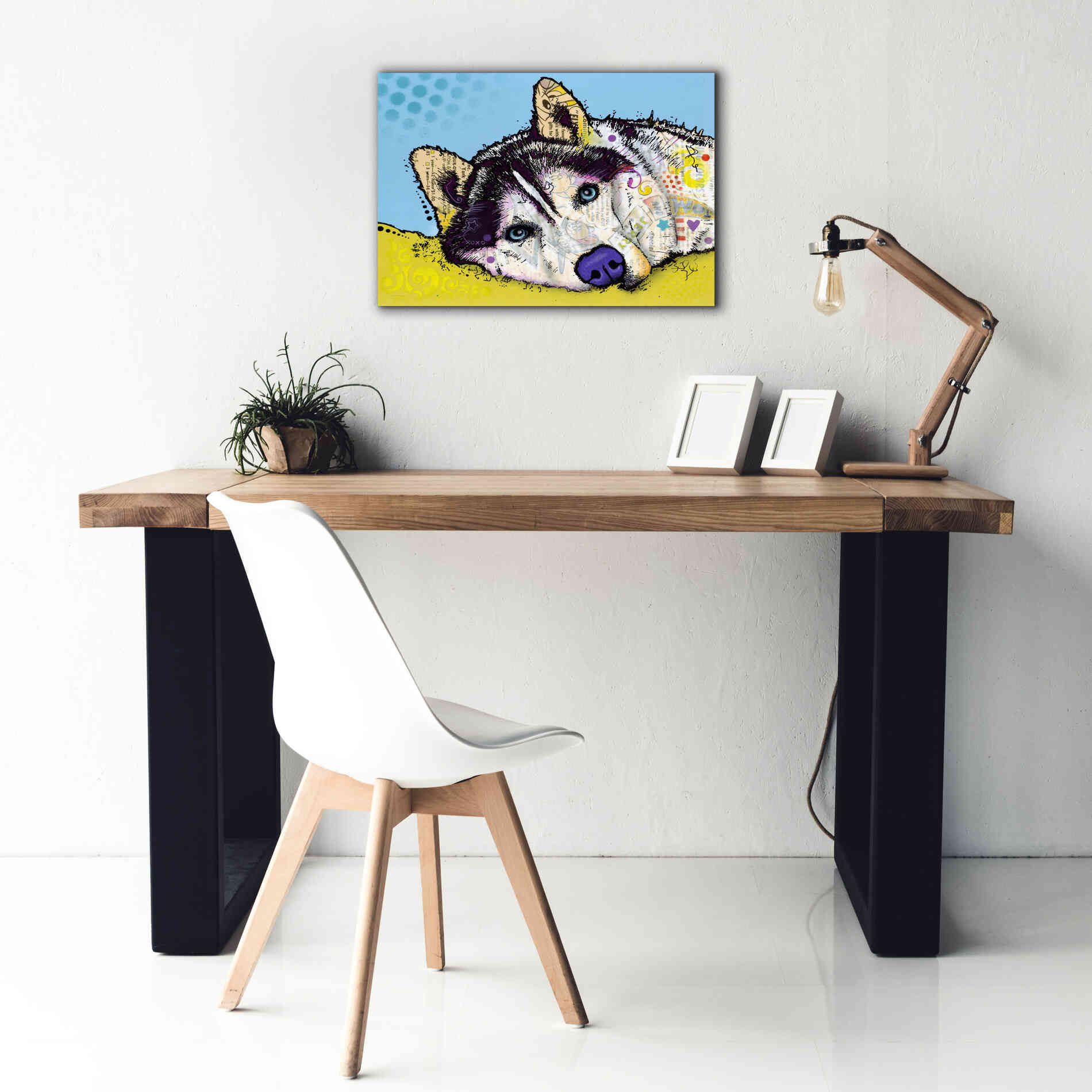 'Siberian Husky 2' by Dean Russo, Giclee Canvas Wall Art,26x18
