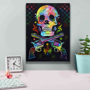 'Skull & Guns' by Dean Russo, Giclee Canvas Wall Art,12x16