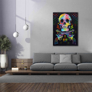 'Skull & Guns' by Dean Russo, Giclee Canvas Wall Art,40x54