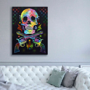 'Skull & Guns' by Dean Russo, Giclee Canvas Wall Art,40x54