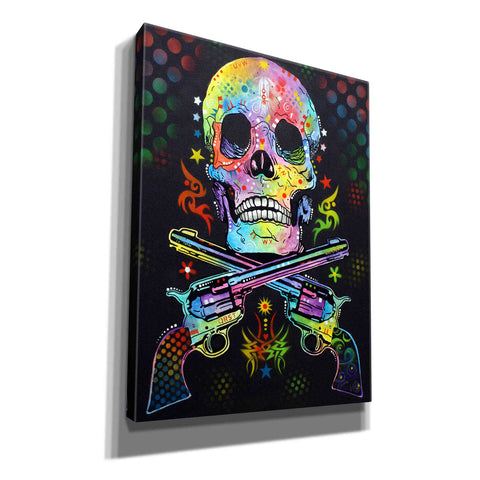 Image of 'Skull & Guns' by Dean Russo, Giclee Canvas Wall Art