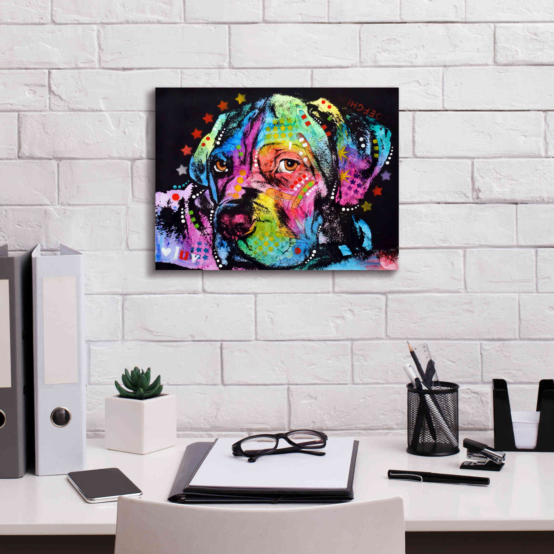 'Young Mastiff' by Dean Russo, Giclee Canvas Wall Art,16x12