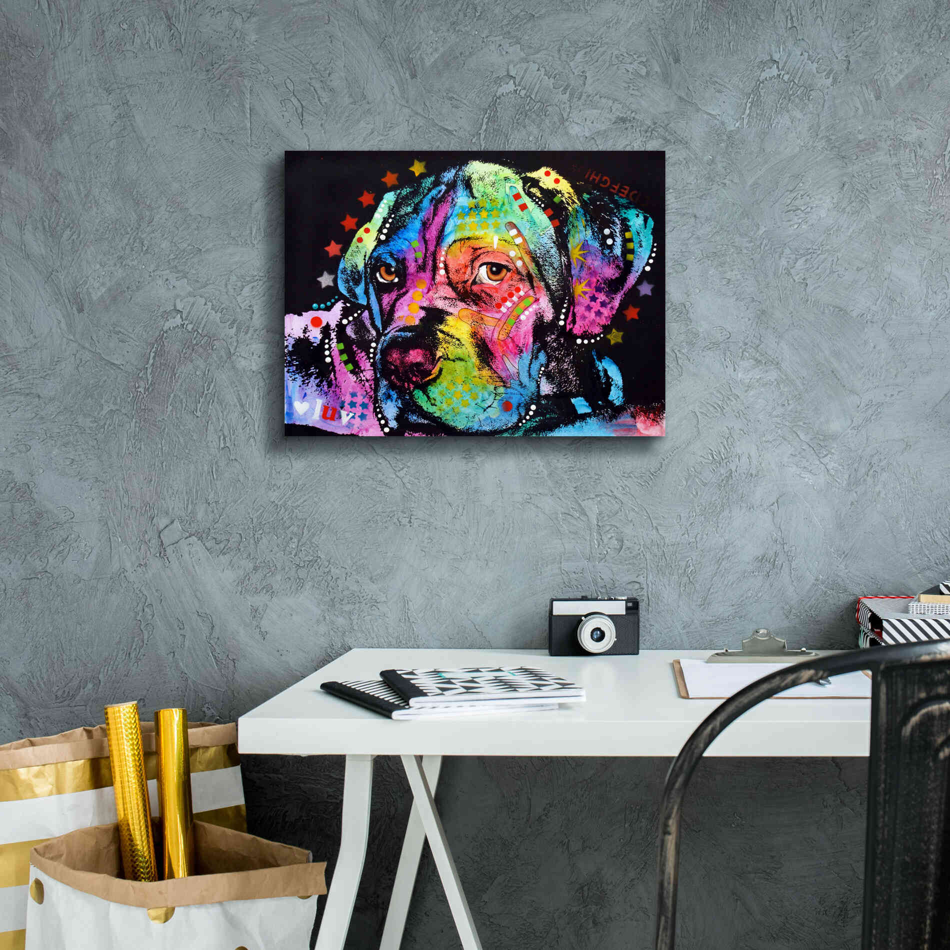 'Young Mastiff' by Dean Russo, Giclee Canvas Wall Art,16x12