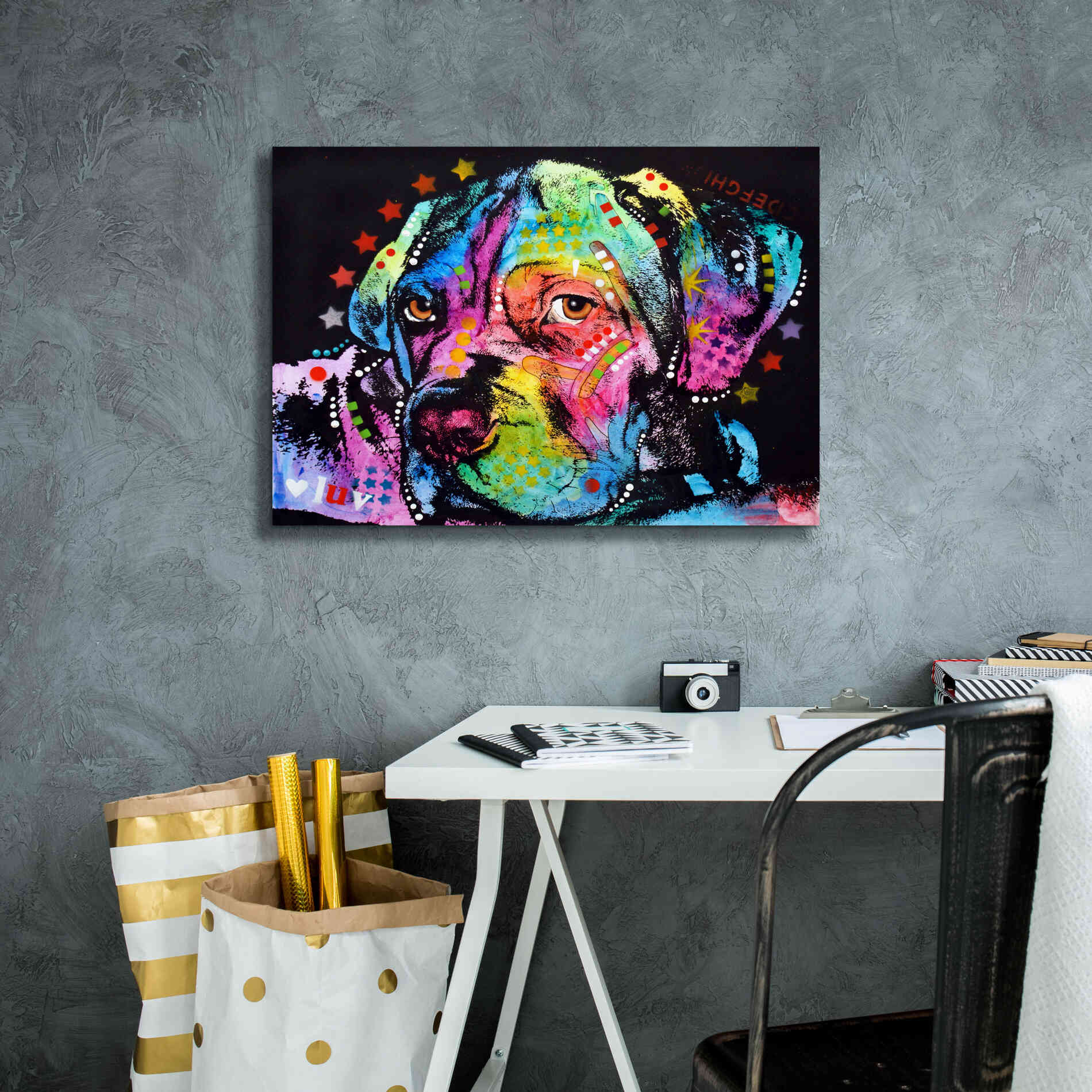 'Young Mastiff' by Dean Russo, Giclee Canvas Wall Art,26x18