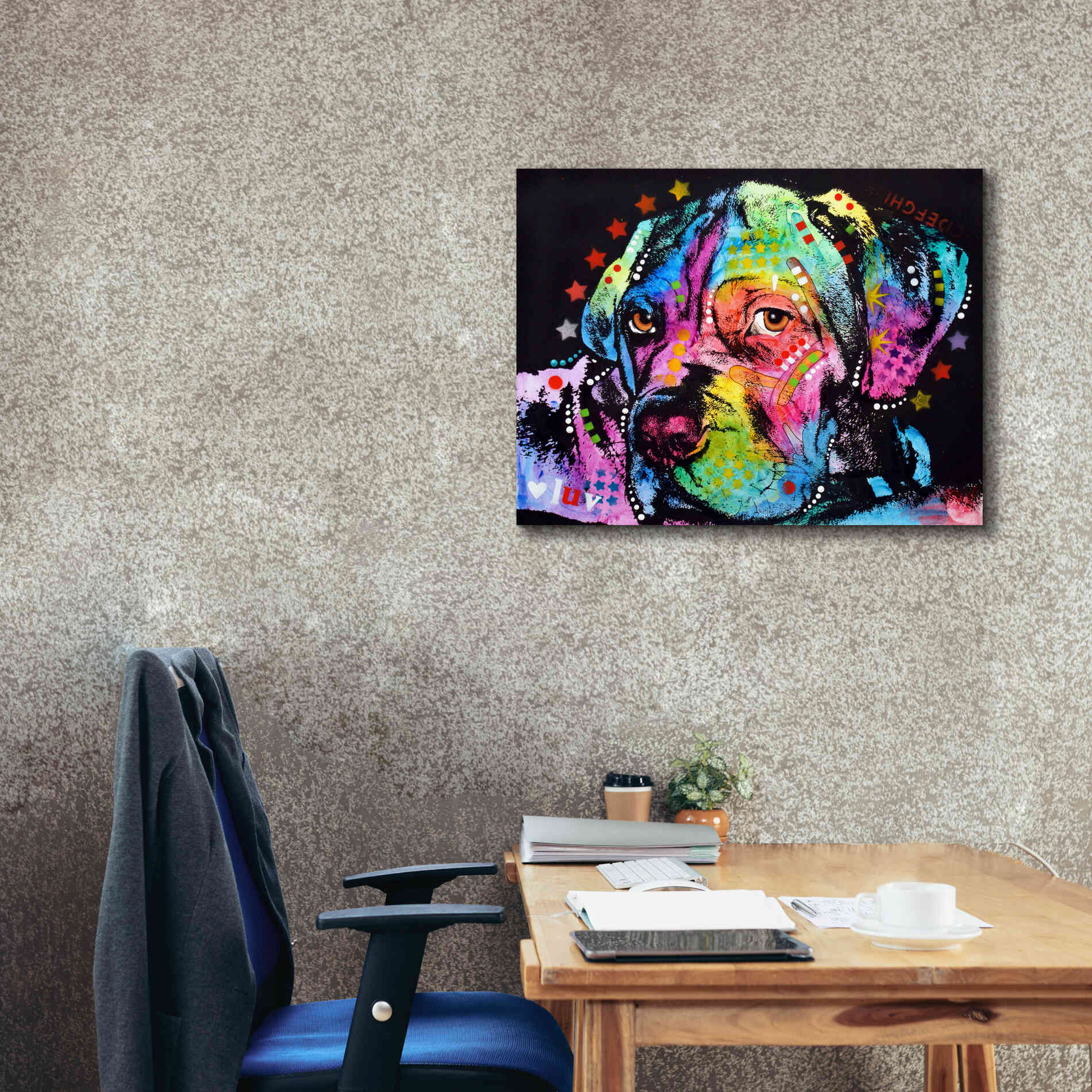 'Young Mastiff' by Dean Russo, Giclee Canvas Wall Art,34x26