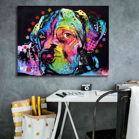 Image of 'Young Mastiff' by Dean Russo, Giclee Canvas Wall Art,34x26