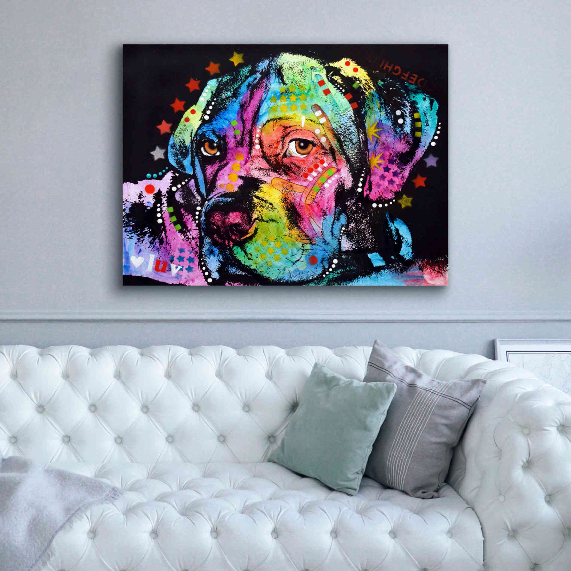 'Young Mastiff' by Dean Russo, Giclee Canvas Wall Art,54x40