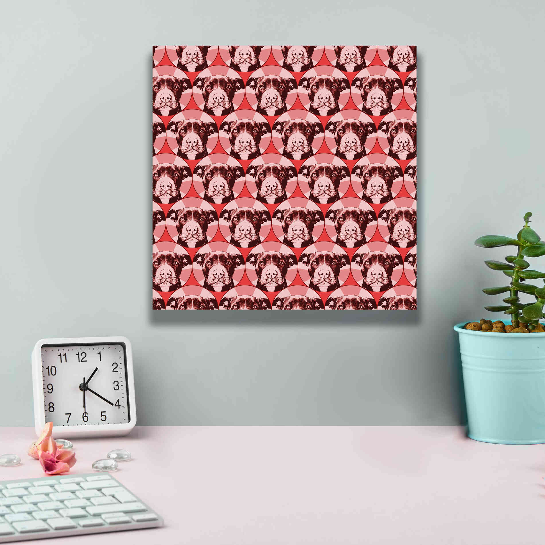 'Love A Bull Pattern 1' by Dean Russo, Giclee Canvas Wall Art,12x12