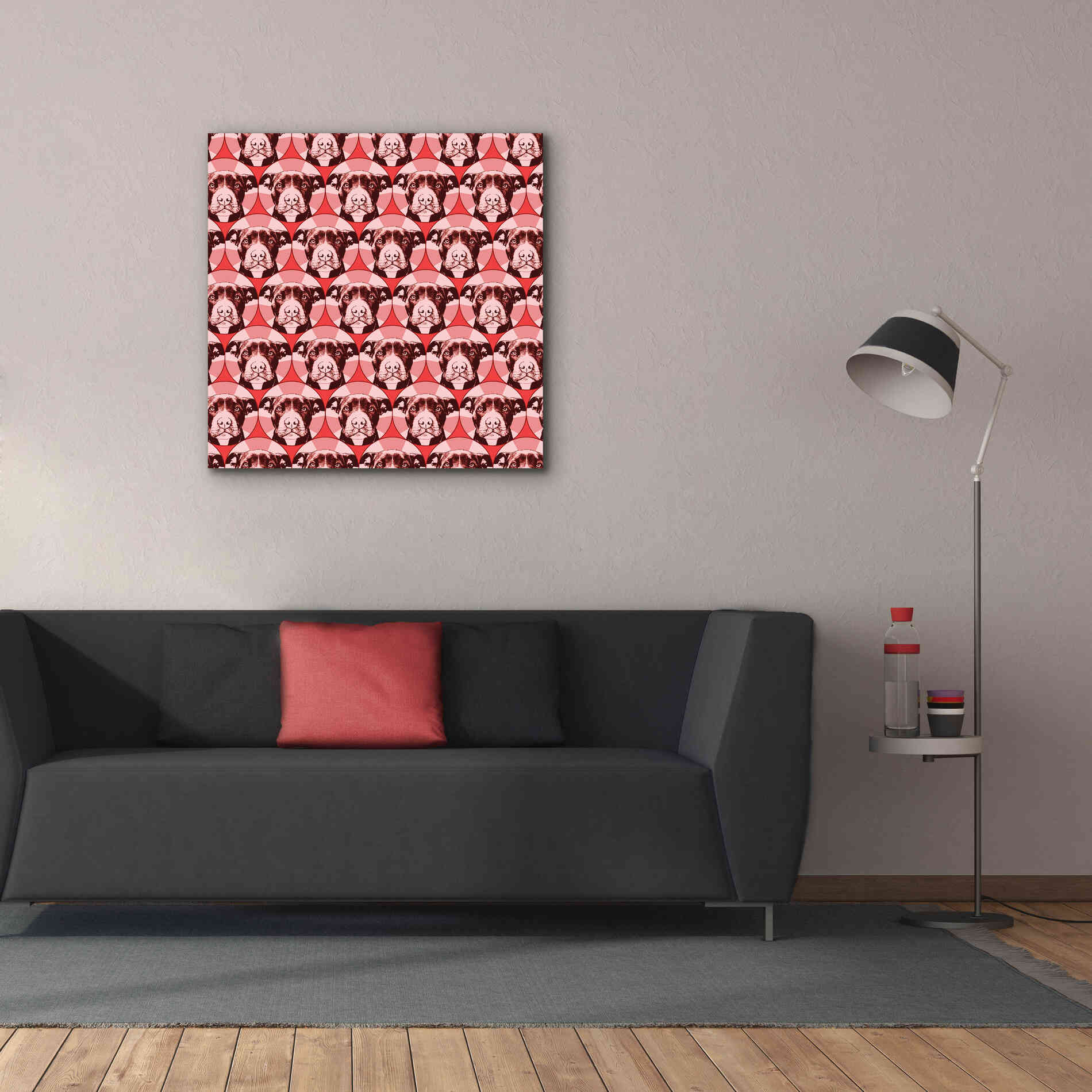 'Love A Bull Pattern 1' by Dean Russo, Giclee Canvas Wall Art,37x37