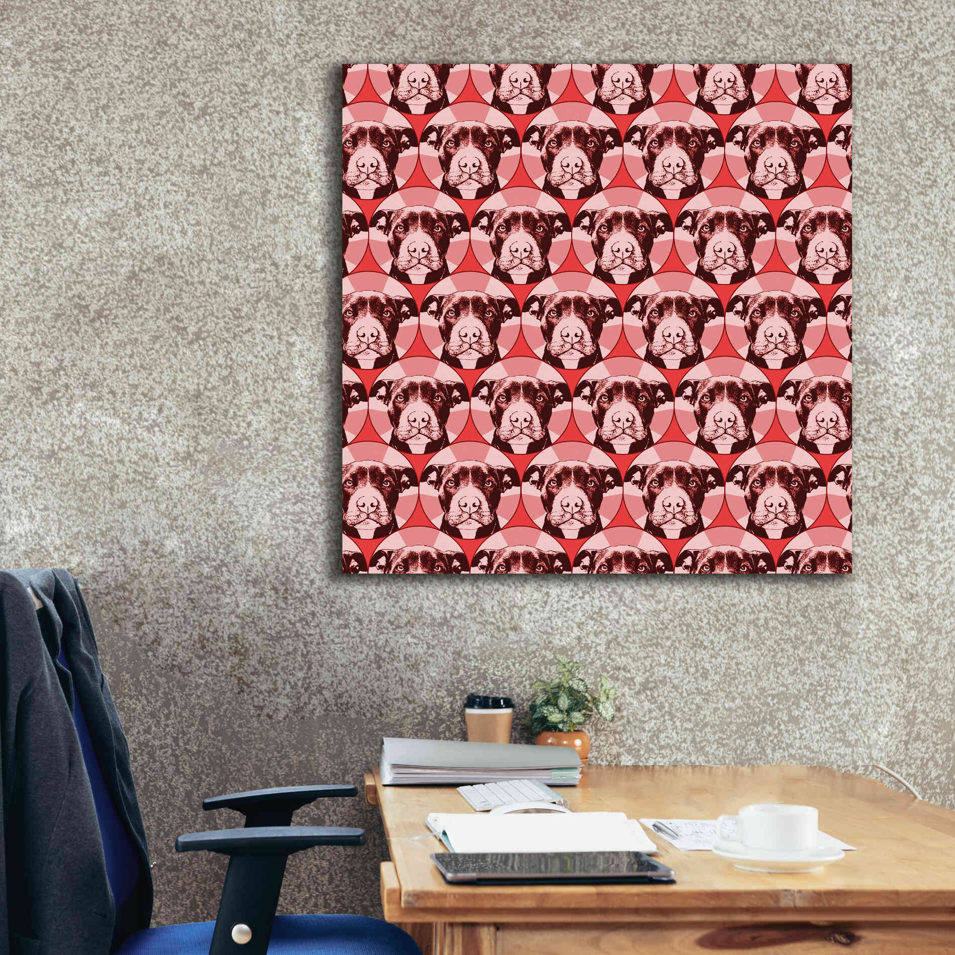 'Love A Bull Pattern 1' by Dean Russo, Giclee Canvas Wall Art,37x37