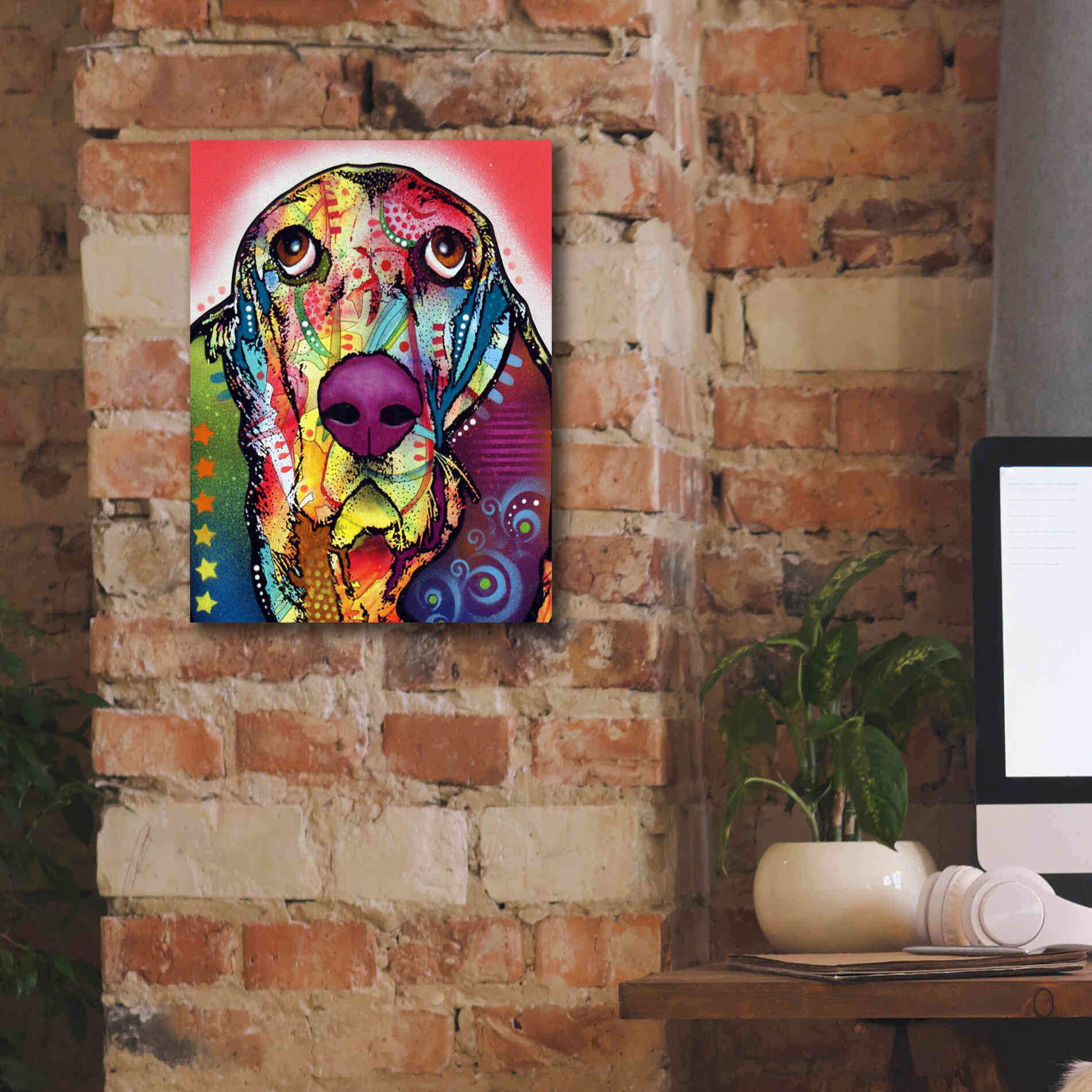 'Basset 1' by Dean Russo, Giclee Canvas Wall Art,12x16