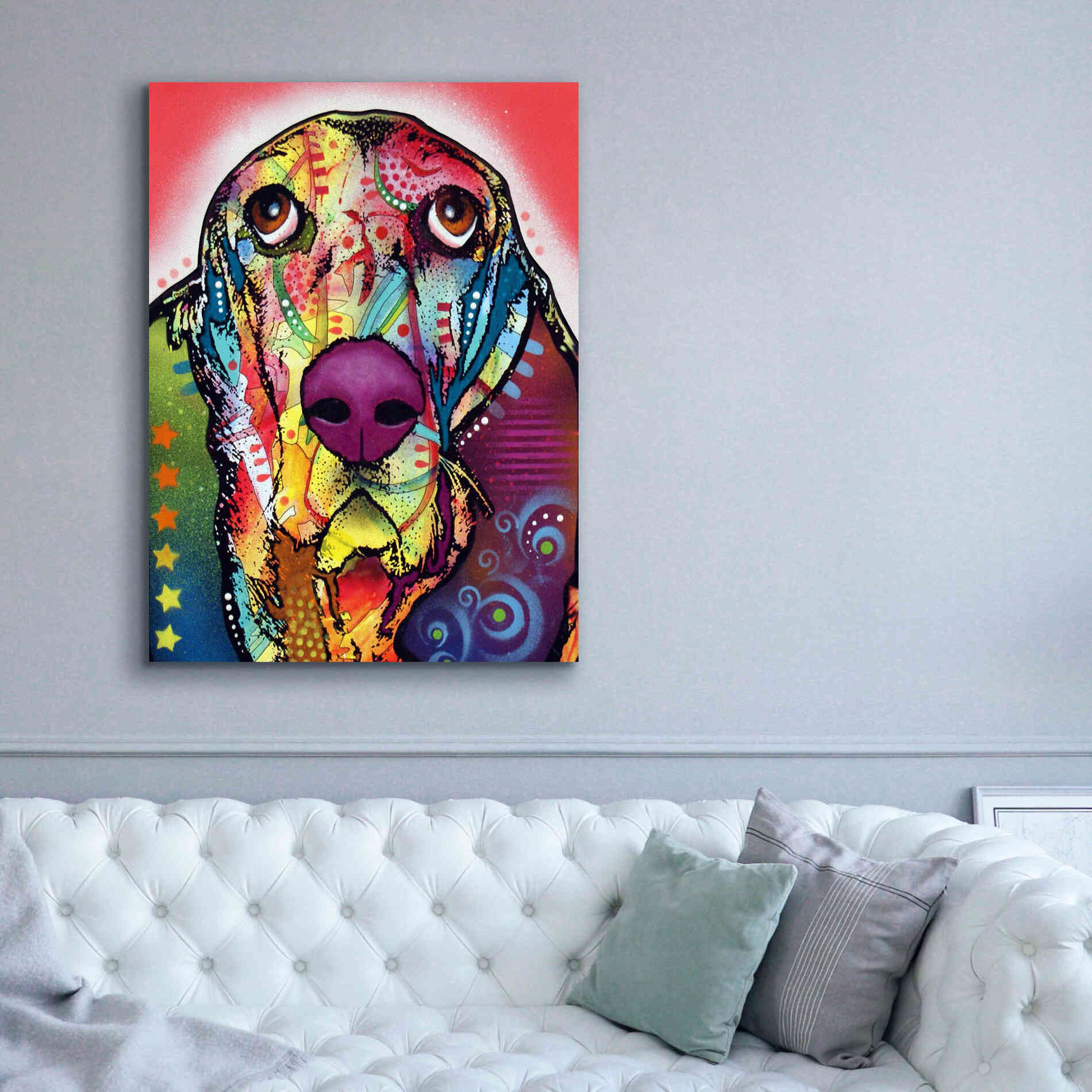 'Basset 1' by Dean Russo, Giclee Canvas Wall Art,40x54