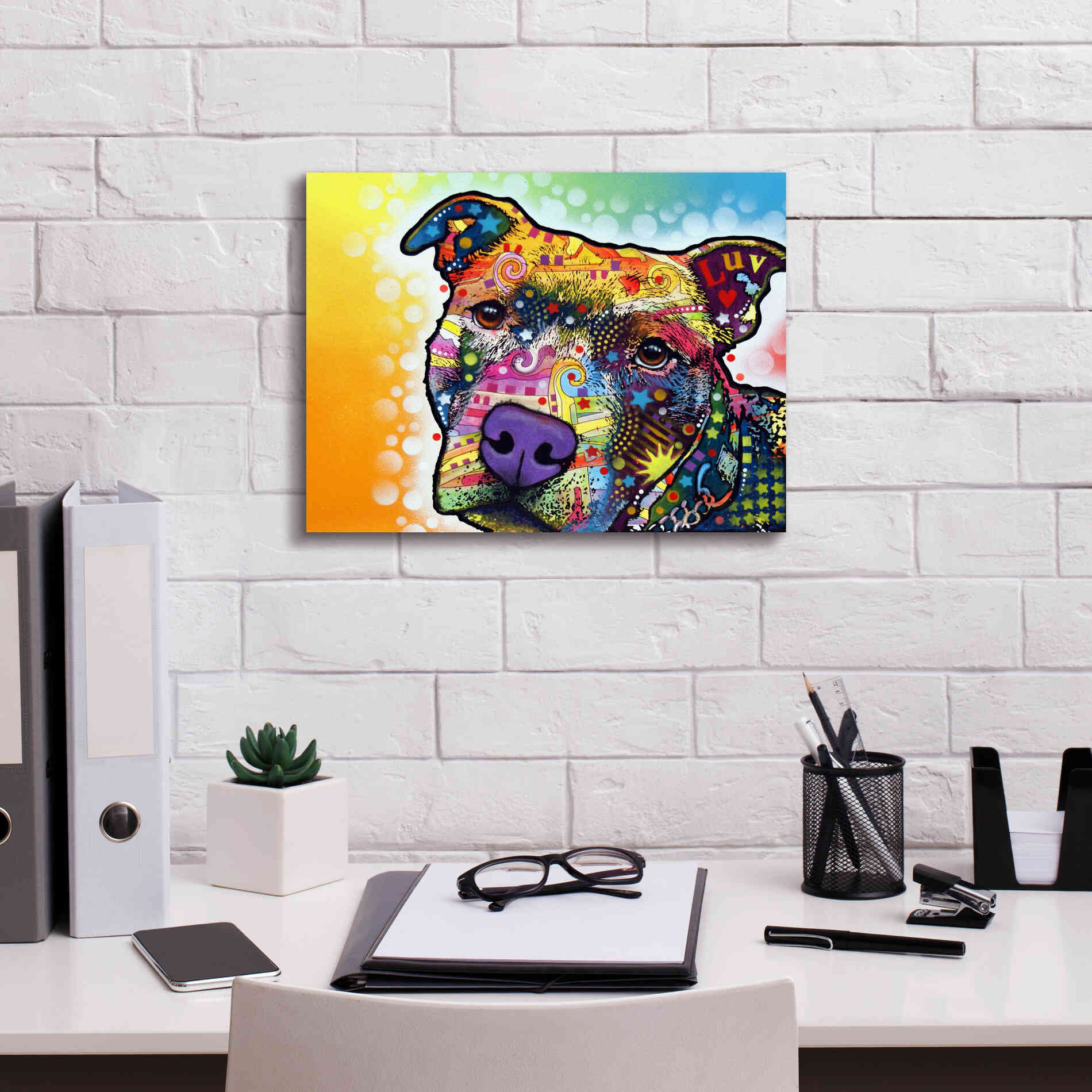 'Contemplative Pit' by Dean Russo, Giclee Canvas Wall Art,16x12