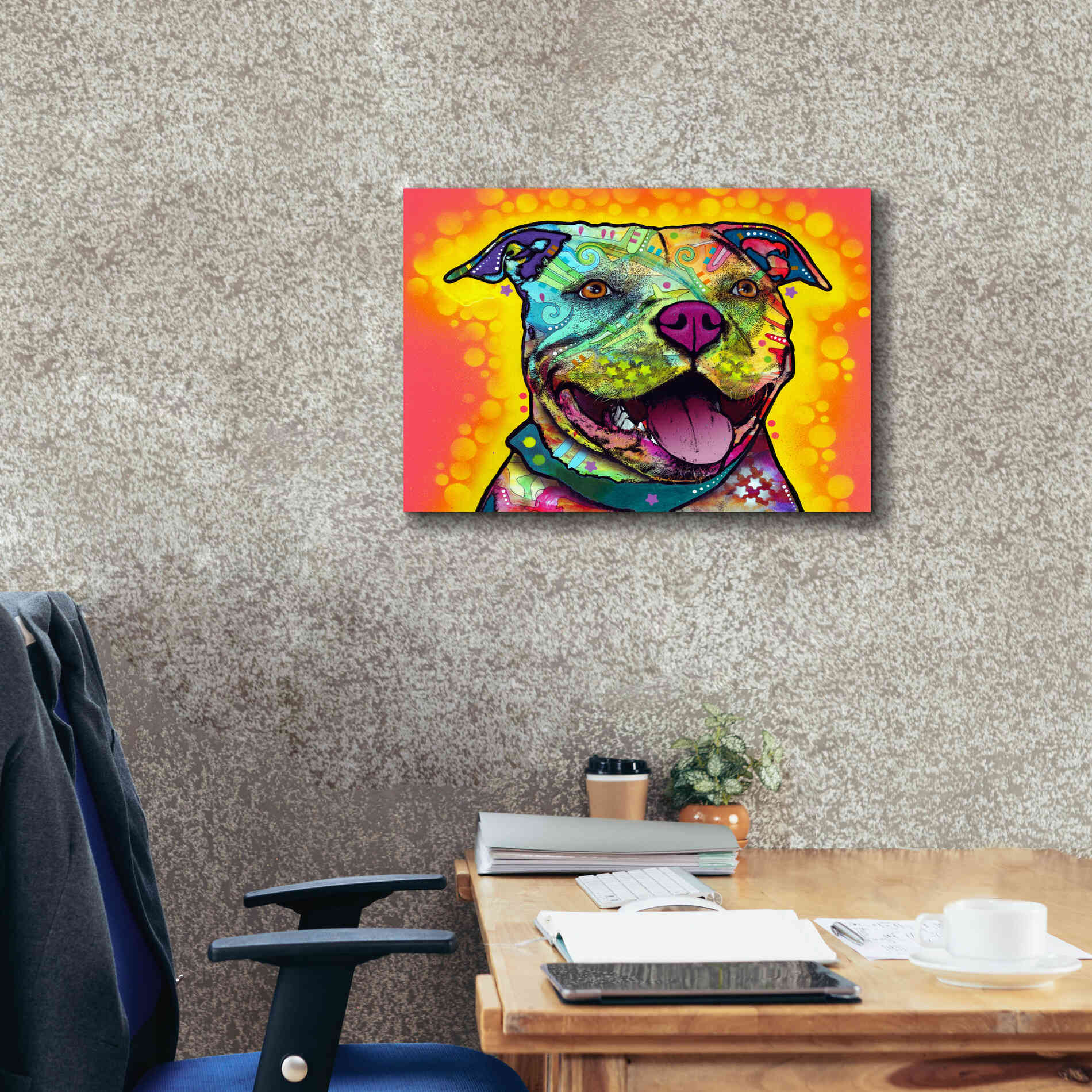 'Dewey Pit Bull' by Dean Russo, Giclee Canvas Wall Art,24x20