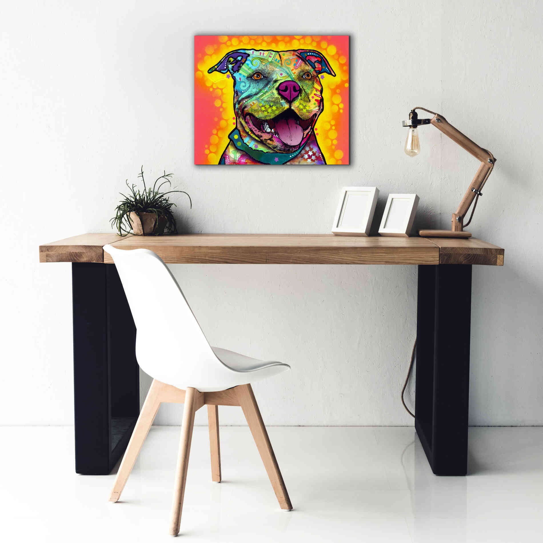 'Dewey Pit Bull' by Dean Russo, Giclee Canvas Wall Art,24x20