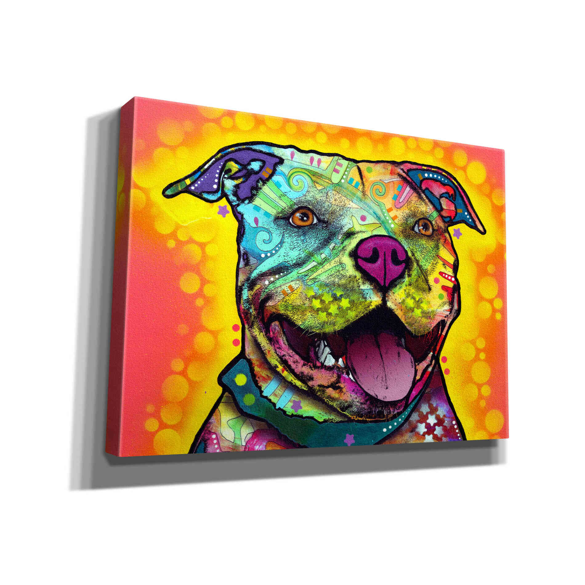'Dewey Pit Bull' by Dean Russo, Giclee Canvas Wall Art