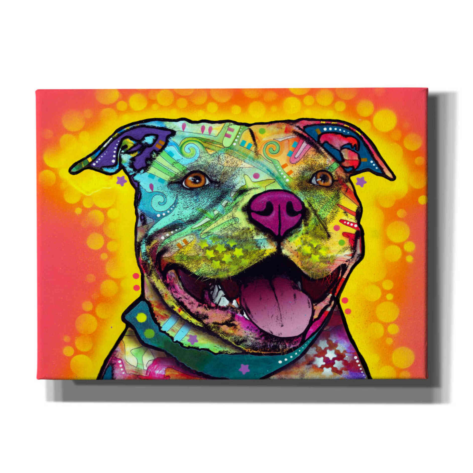 'Dewey Pit Bull' by Dean Russo, Giclee Canvas Wall Art