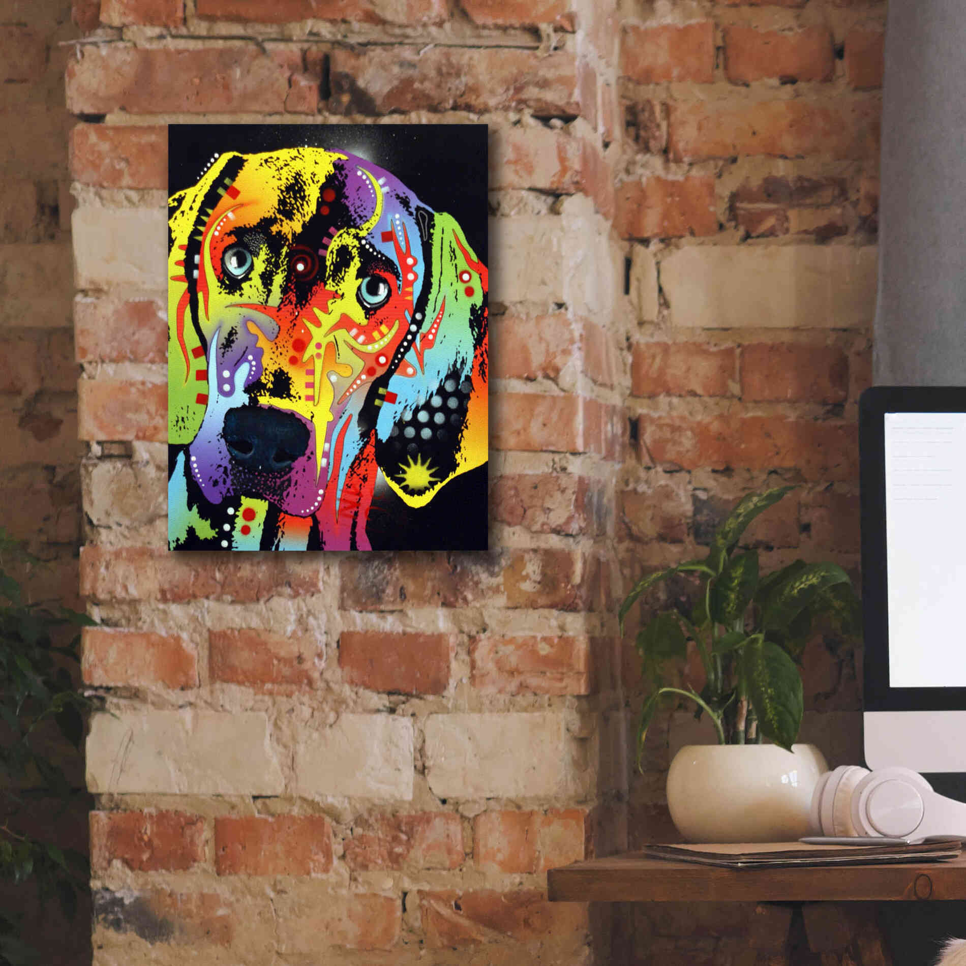 'Weimaraner' by Dean Russo, Giclee Canvas Wall Art,12x16