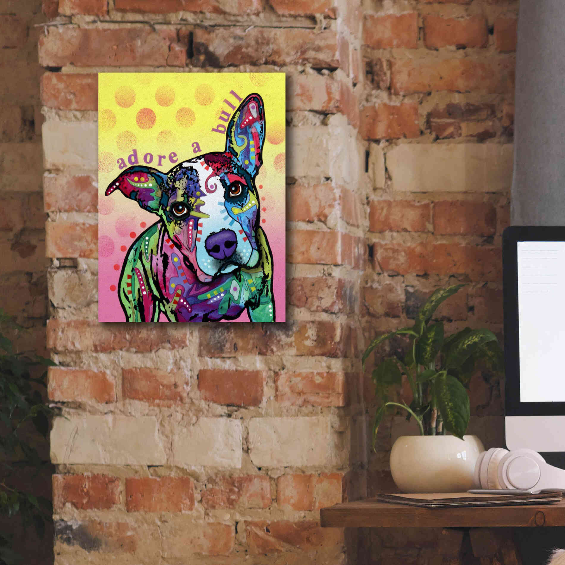 'Adoreabull' by Dean Russo, Giclee Canvas Wall Art,12x16
