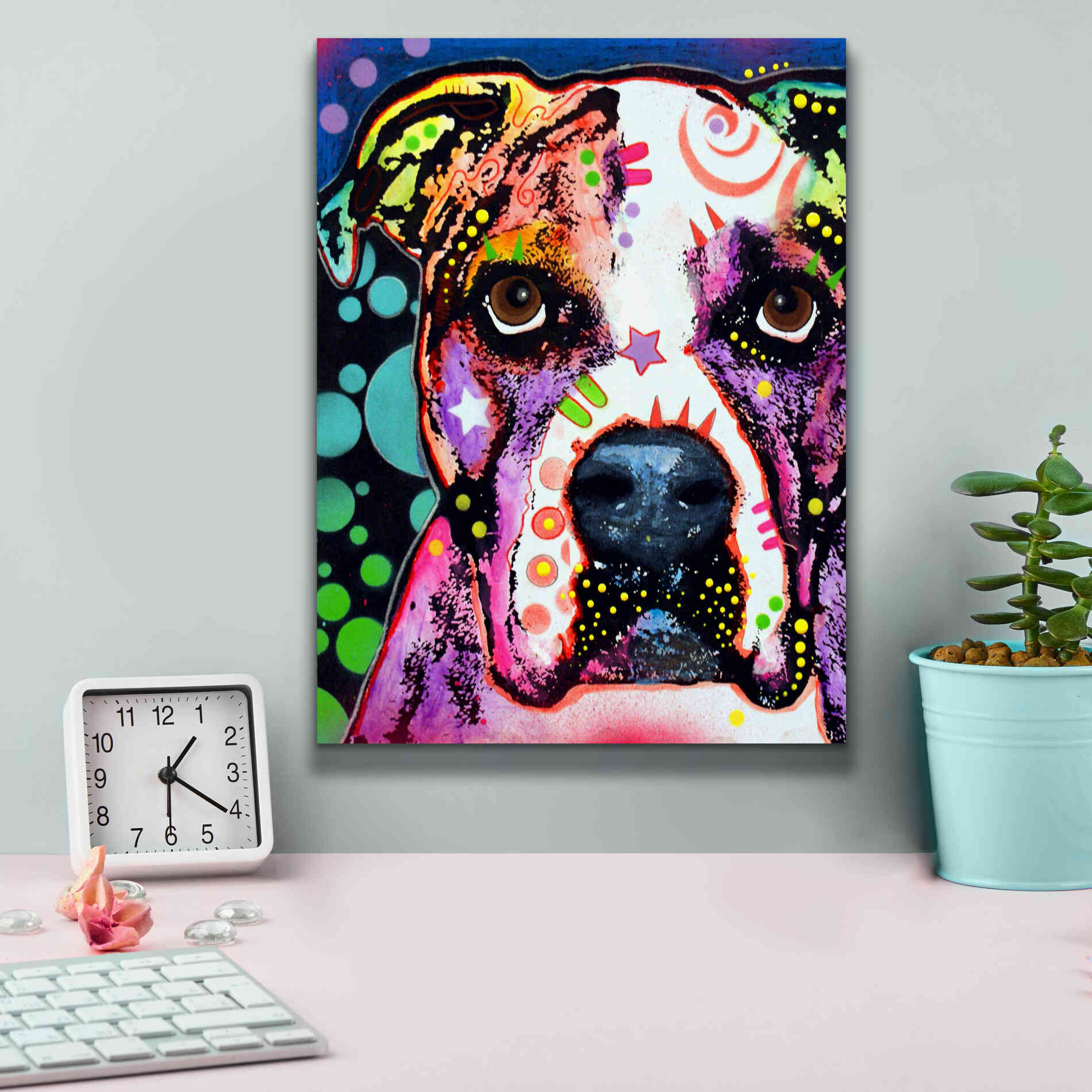 'American Bulldog 2' by Dean Russo, Giclee Canvas Wall Art,12x16