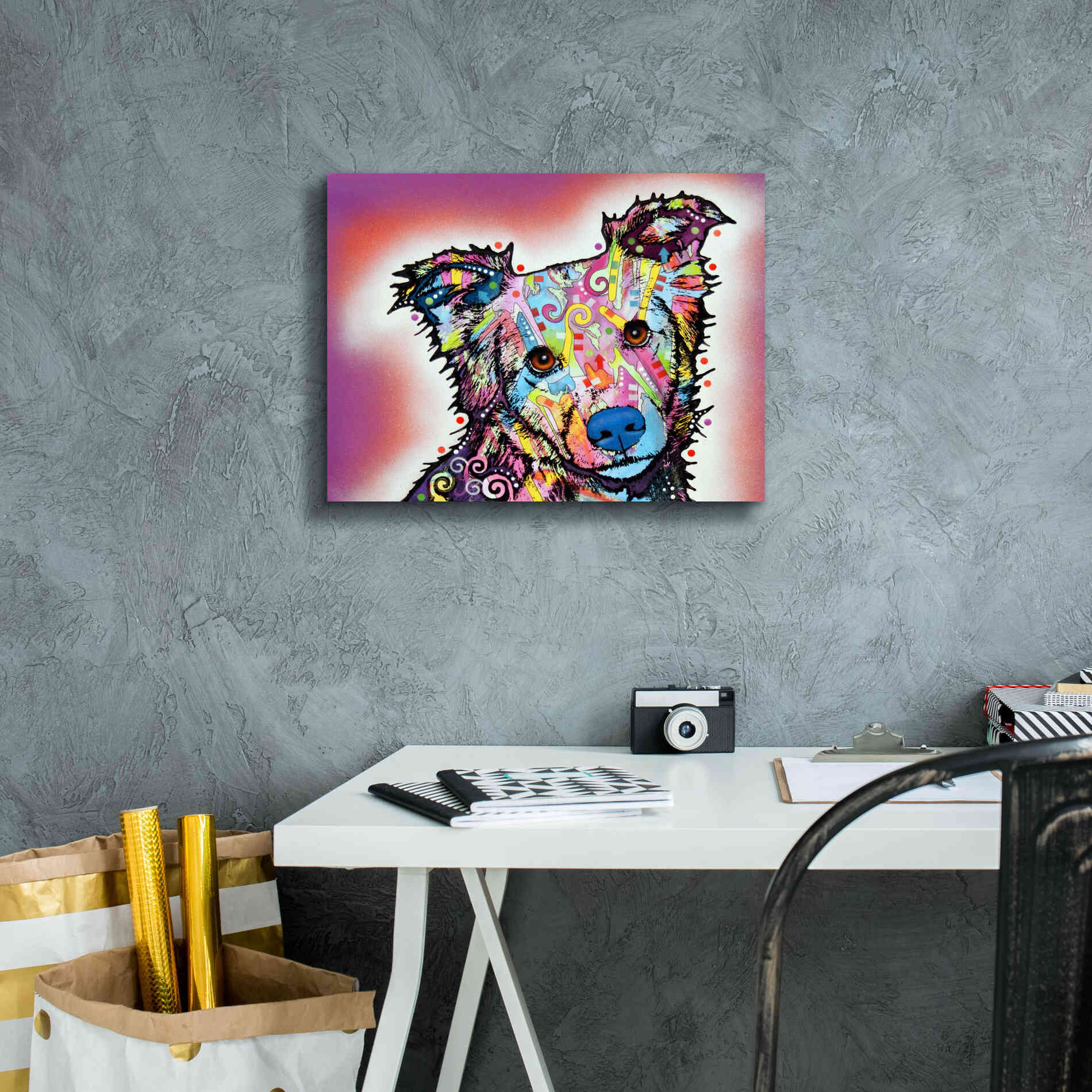 'Collied' by Dean Russo, Giclee Canvas Wall Art,16x12