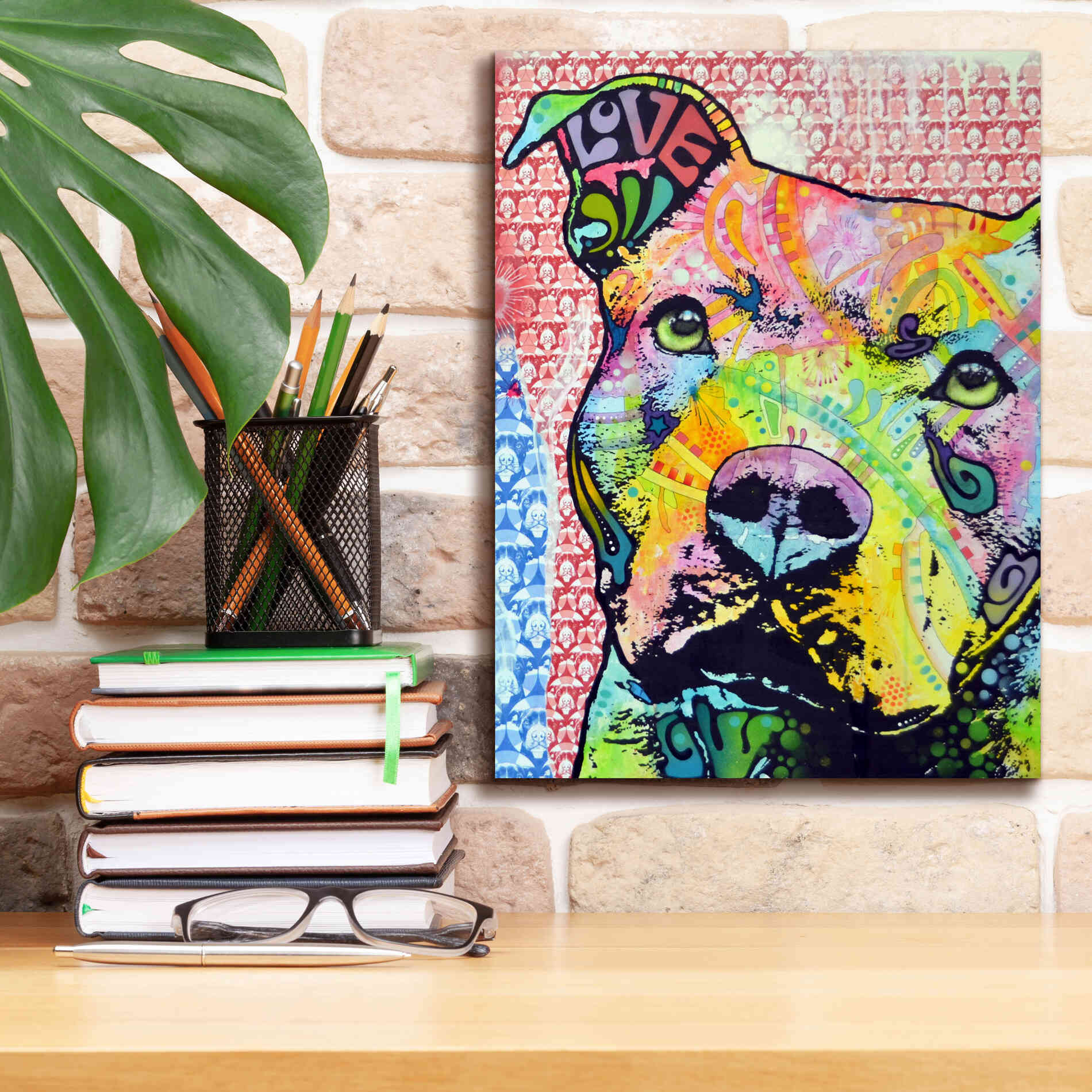 'Thoughtful Pit Bull This Years Love 2013 Part 1' by Dean Russo, Giclee Canvas Wall Art,12x16