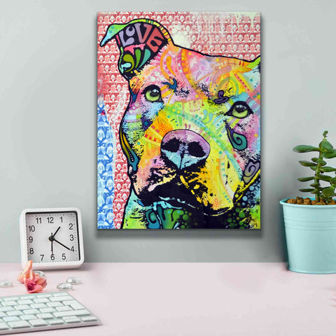 Image of 'Thoughtful Pit Bull This Years Love 2013 Part 1' by Dean Russo, Giclee Canvas Wall Art,12x16