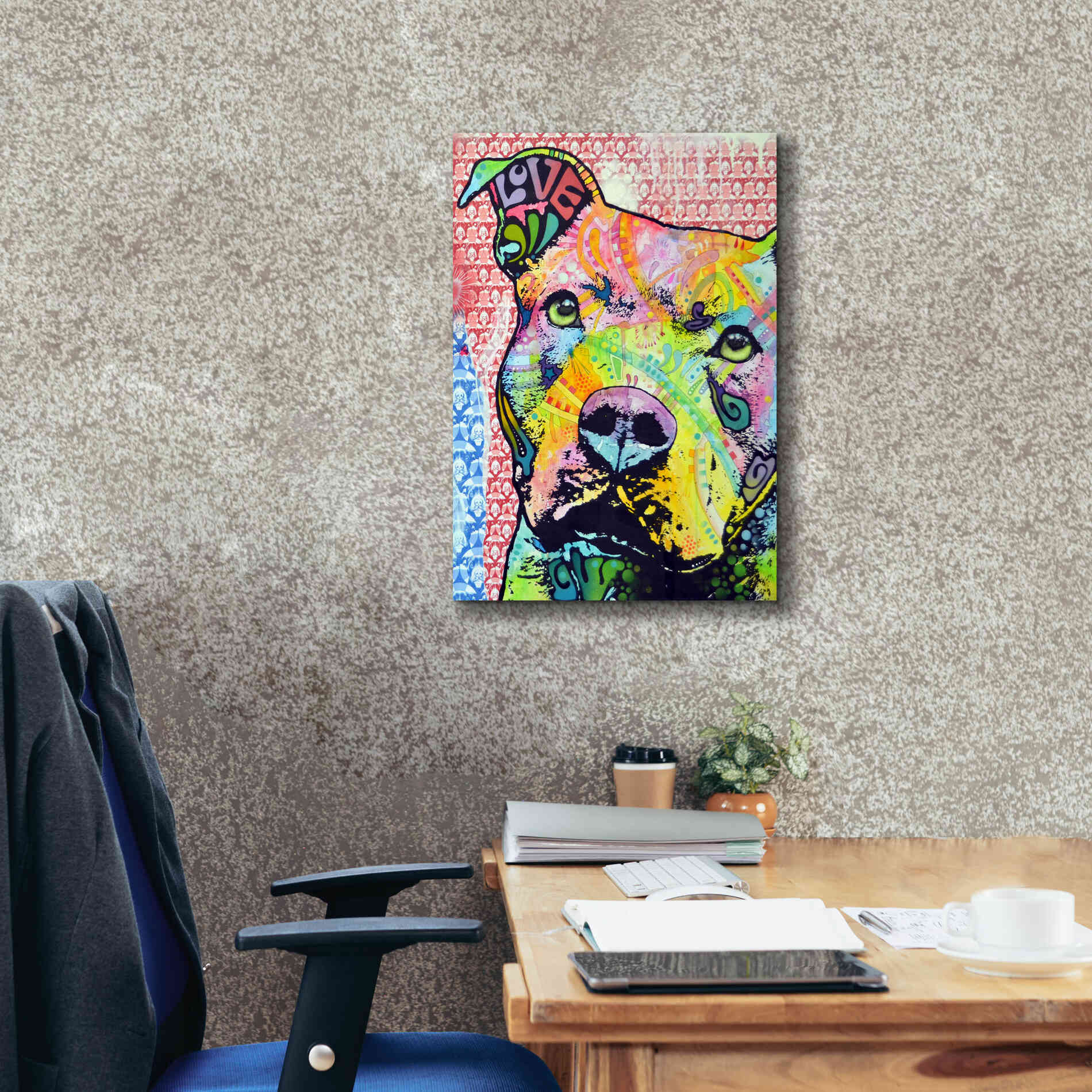 'Thoughtful Pit Bull This Years Love 2013 Part 1' by Dean Russo, Giclee Canvas Wall Art,18x26