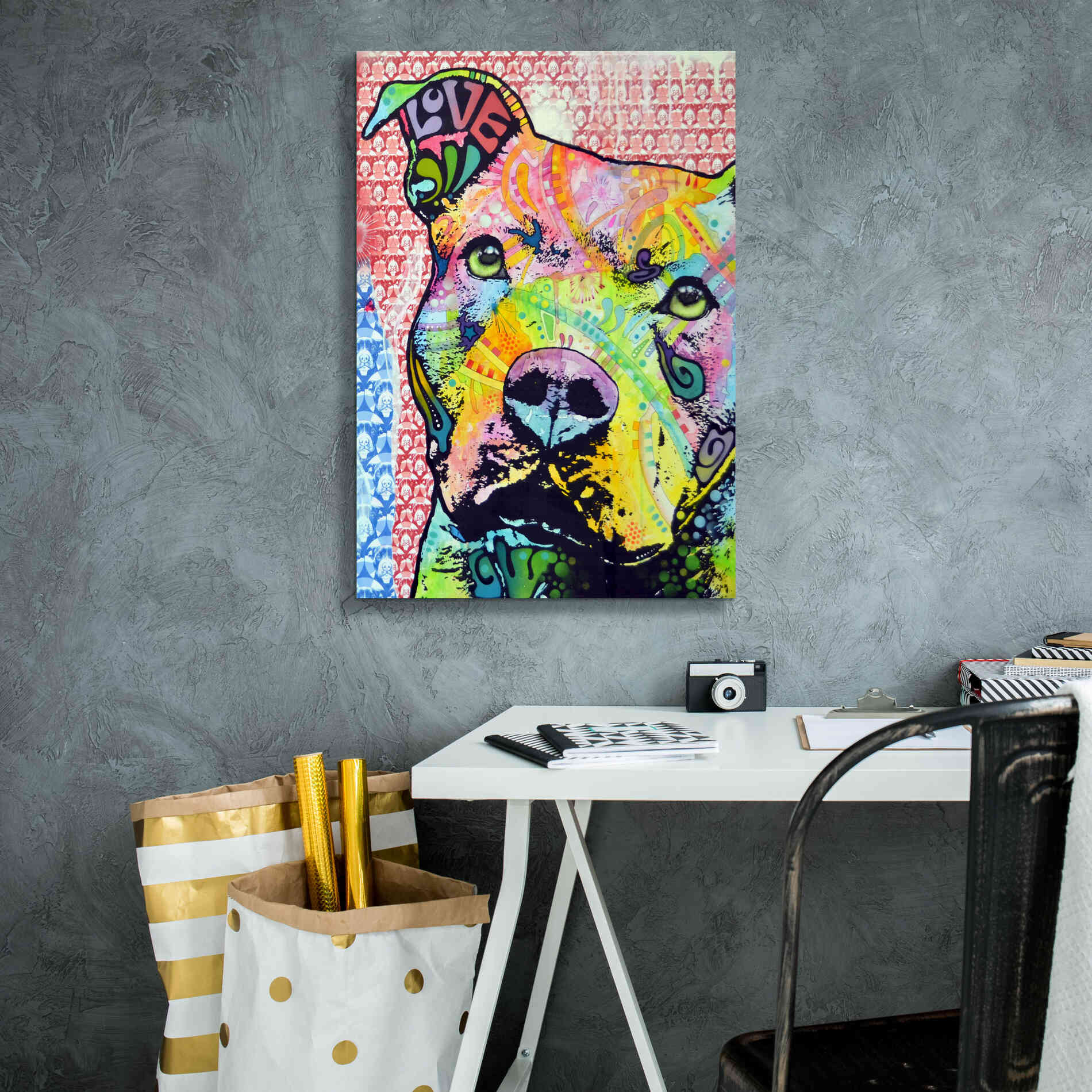 'Thoughtful Pit Bull This Years Love 2013 Part 1' by Dean Russo, Giclee Canvas Wall Art,18x26