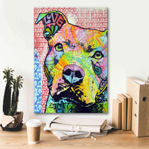 'Thoughtful Pit Bull This Years Love 2013 Part 1' by Dean Russo, Giclee Canvas Wall Art,18x26